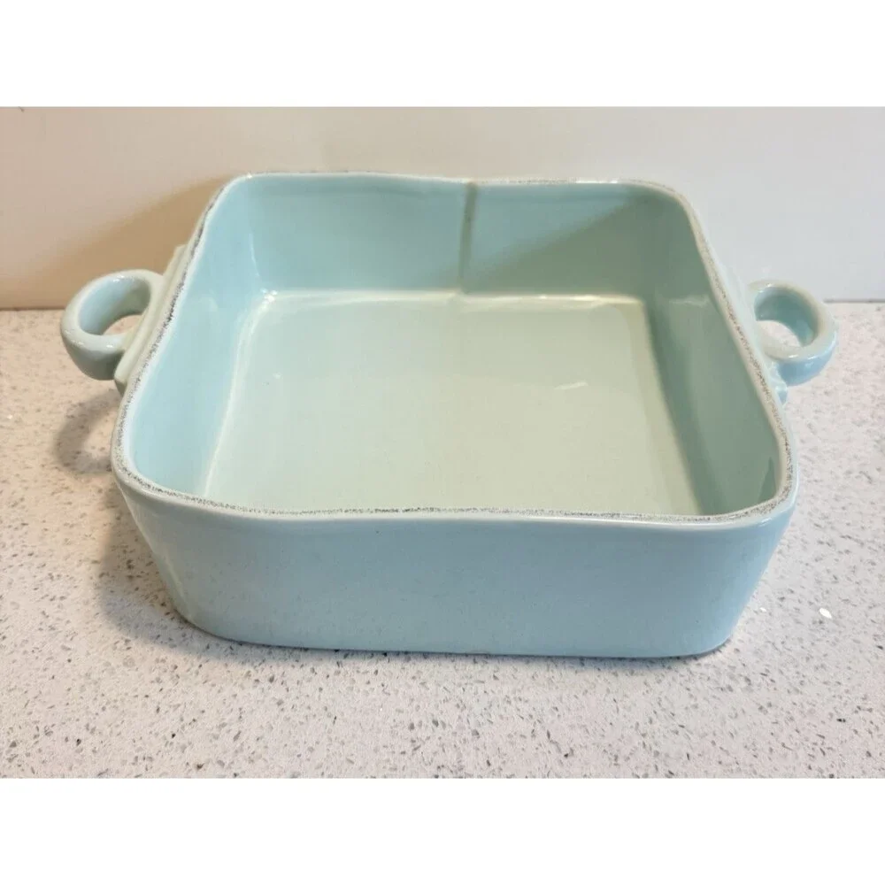 Vietri Italian Rectangle Ceramic Baking Dish Aqua 8